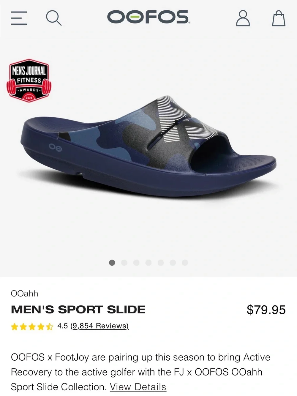 OOFOS Men's Sport Slide - Navy Camo Print